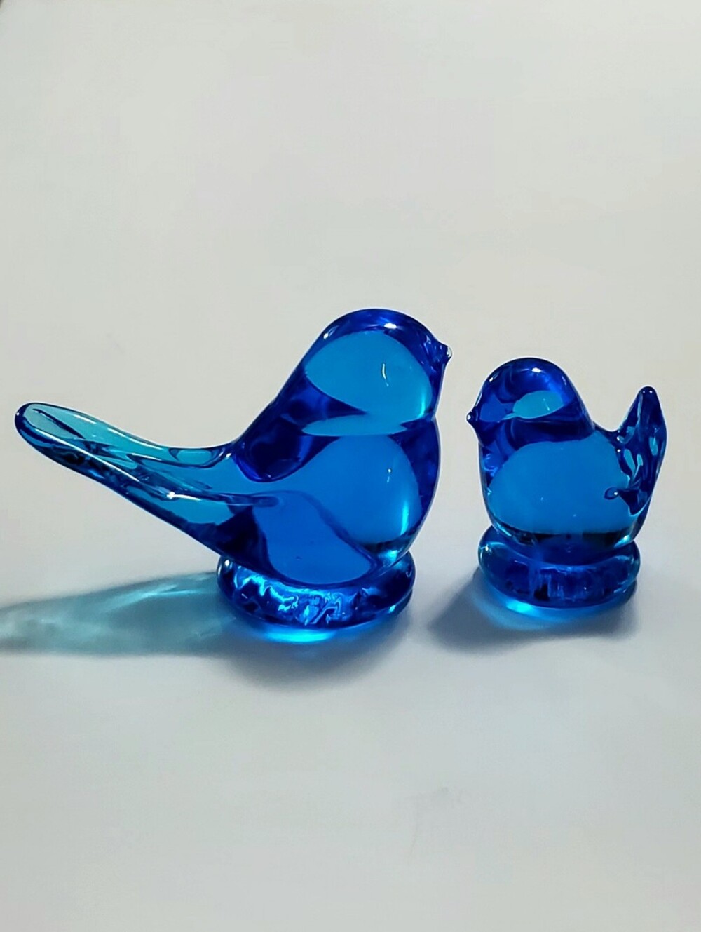 1990 Bluebirds Of Happiness Glass Art Sculptures by Leo Ward - Picture 3 of 12